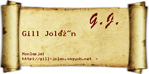 Gill Jolán névjegykártya